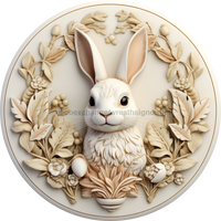 Thumbnail for 3D Rabbit Sign Easter Dco-00695 For Wreath 10 Round Metal