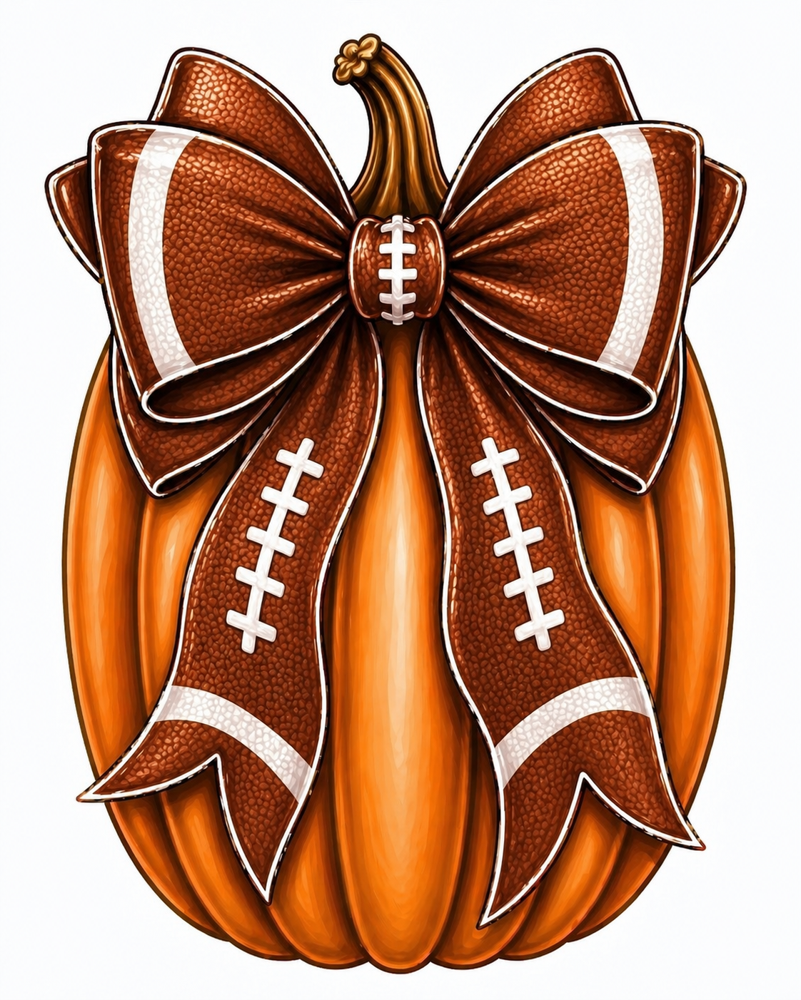 Football Pumpkin with Bow 22" Wood Door Hanger - MF-W-0018-DH