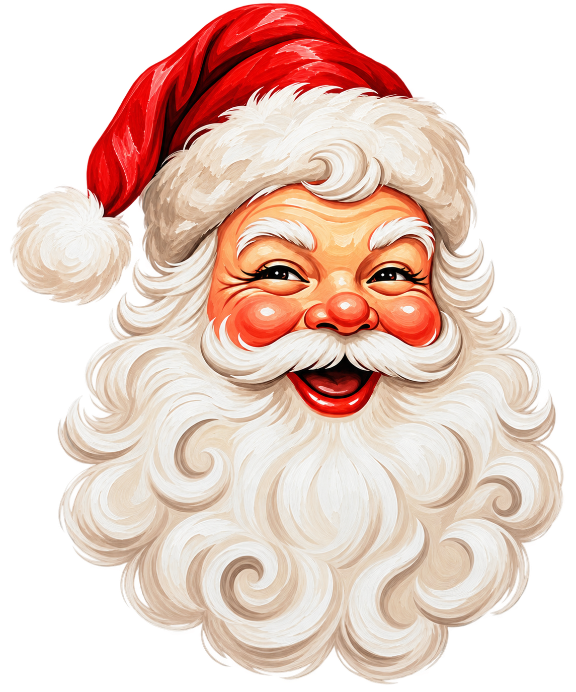 Vintage Santa Face Classic Red Hat 14" Wood Wreath Sign - DBJ-W-0126