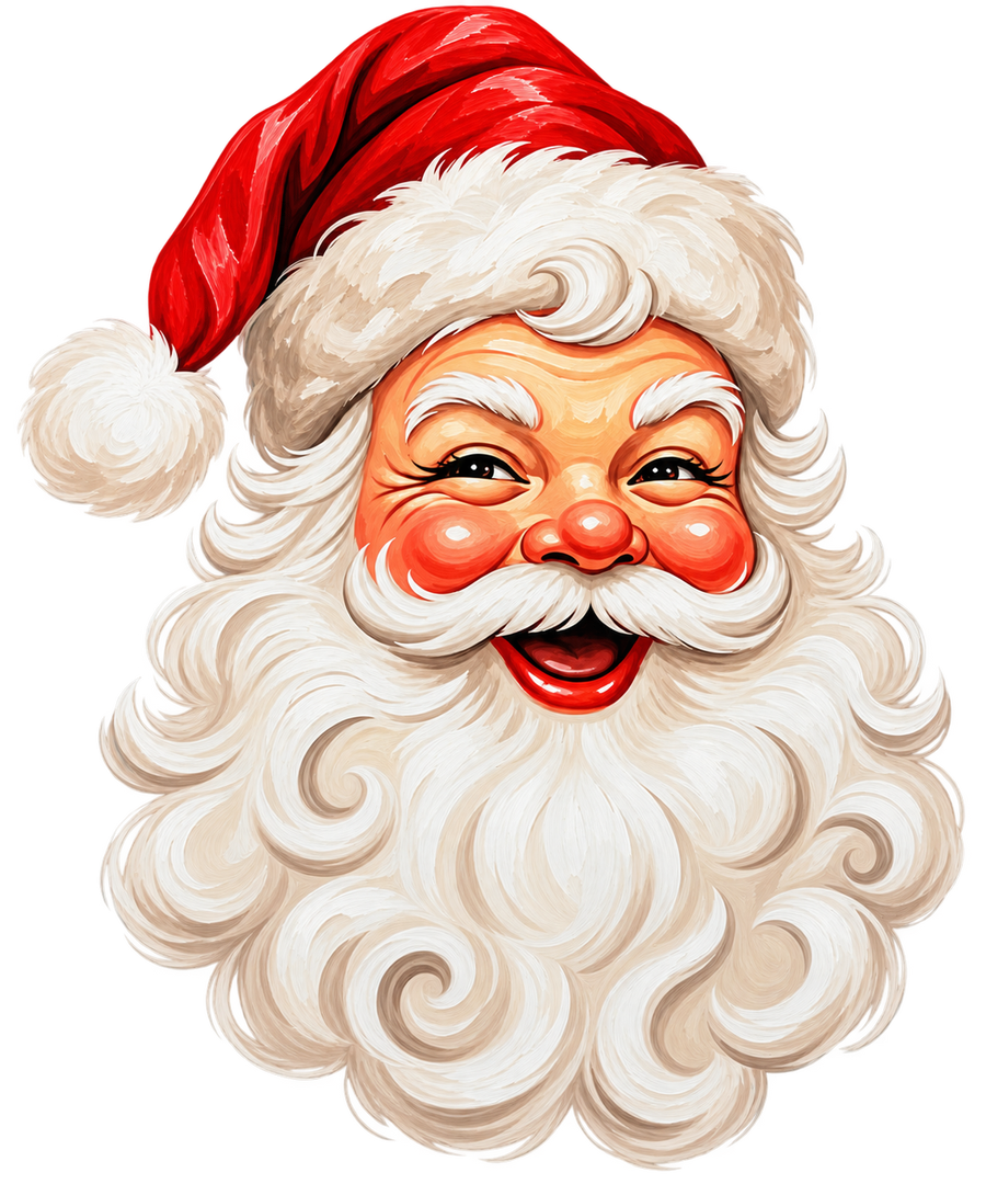 Vintage Santa Face Classic Red Hat 14" Wood Wreath Sign - DBJ-W-0126