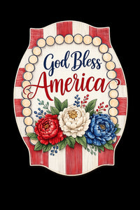 Thumbnail for Patriotic Welcome 22" Wood Door Hanger - MF-W-0016-DH