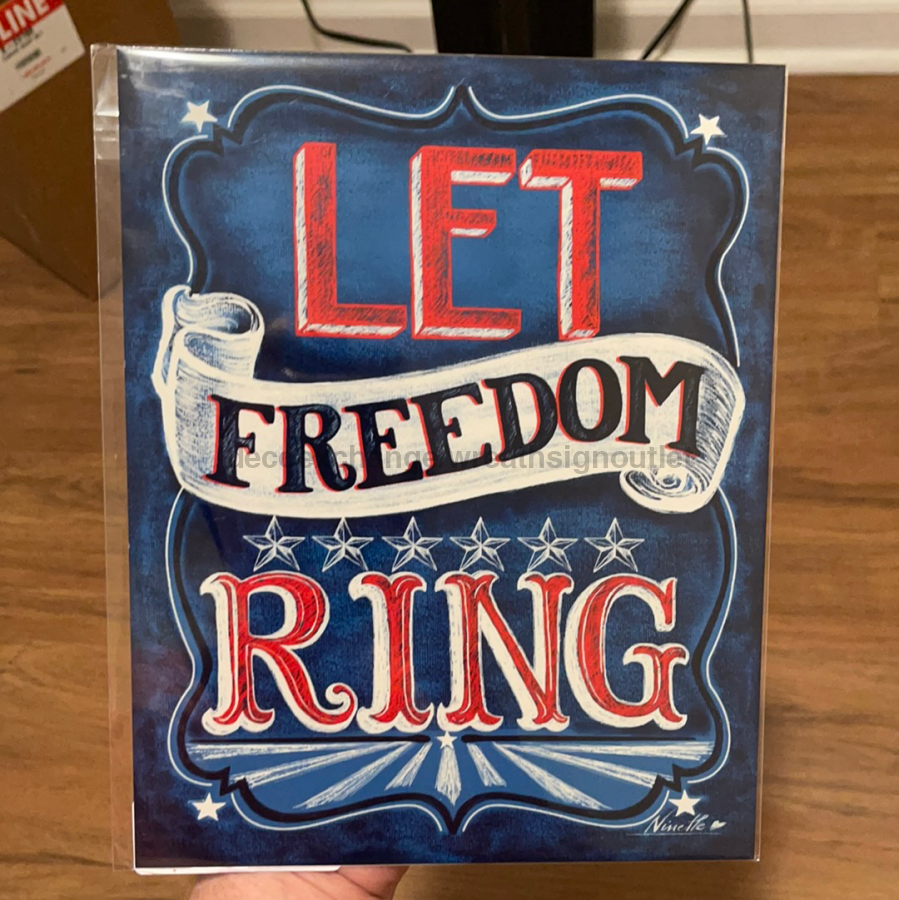 Let Freedom Ring JFDD 002 8x10" Metal Wreath Sign - JFDD-002