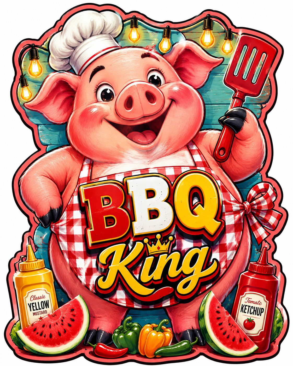BBQ King 12" Wood Wreath Sign - PS-W-0050