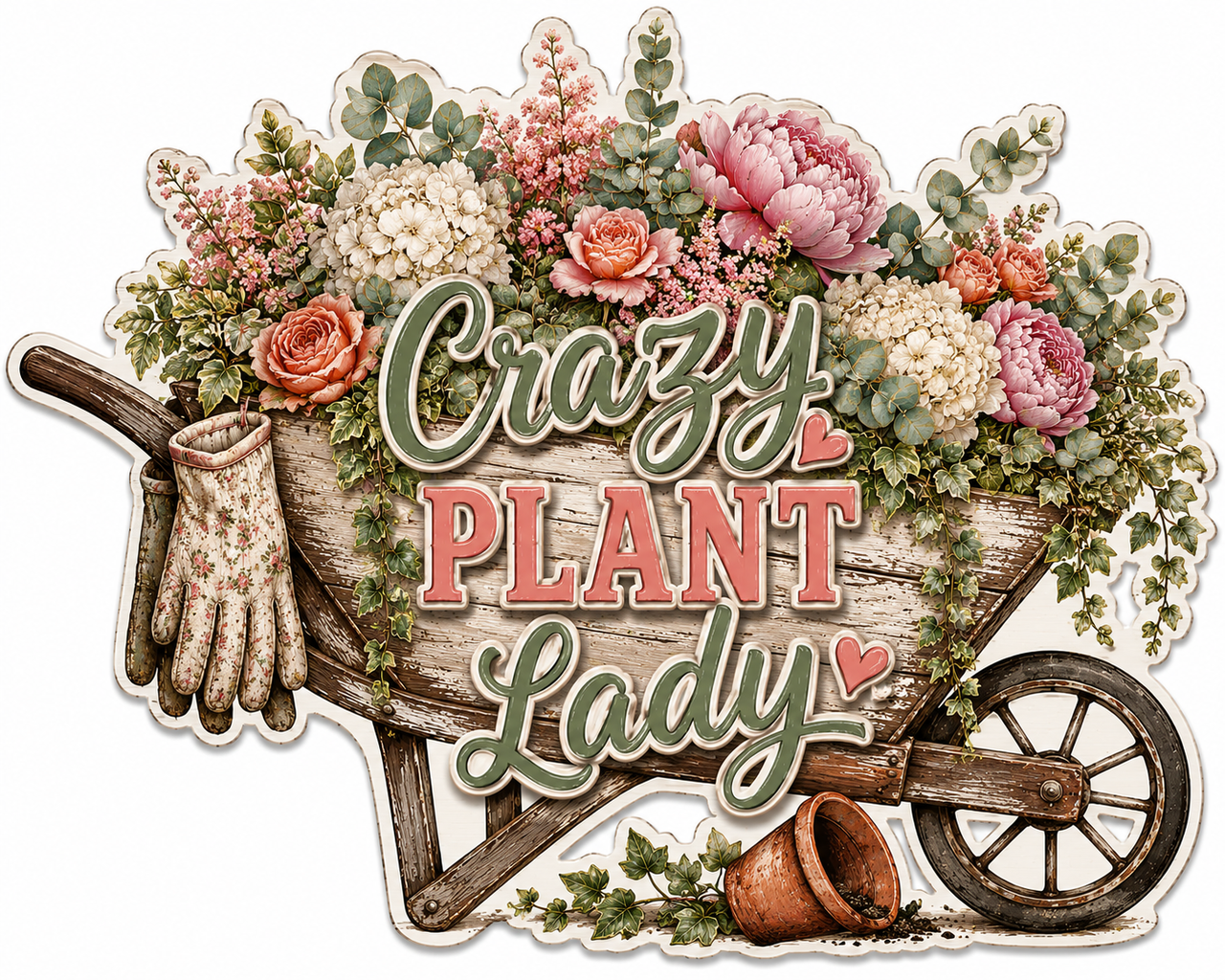 Crazy Plant Lady 12" Wood Wreath Sign - PS-W-0017