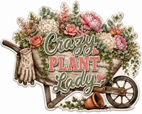 Thumbnail for Crazy Plant Lady 12" Wood Wreath Sign - PS-W-0017