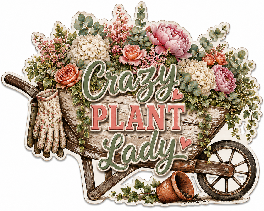 Crazy Plant Lady 12" Wood Wreath Sign - PS-W-0017