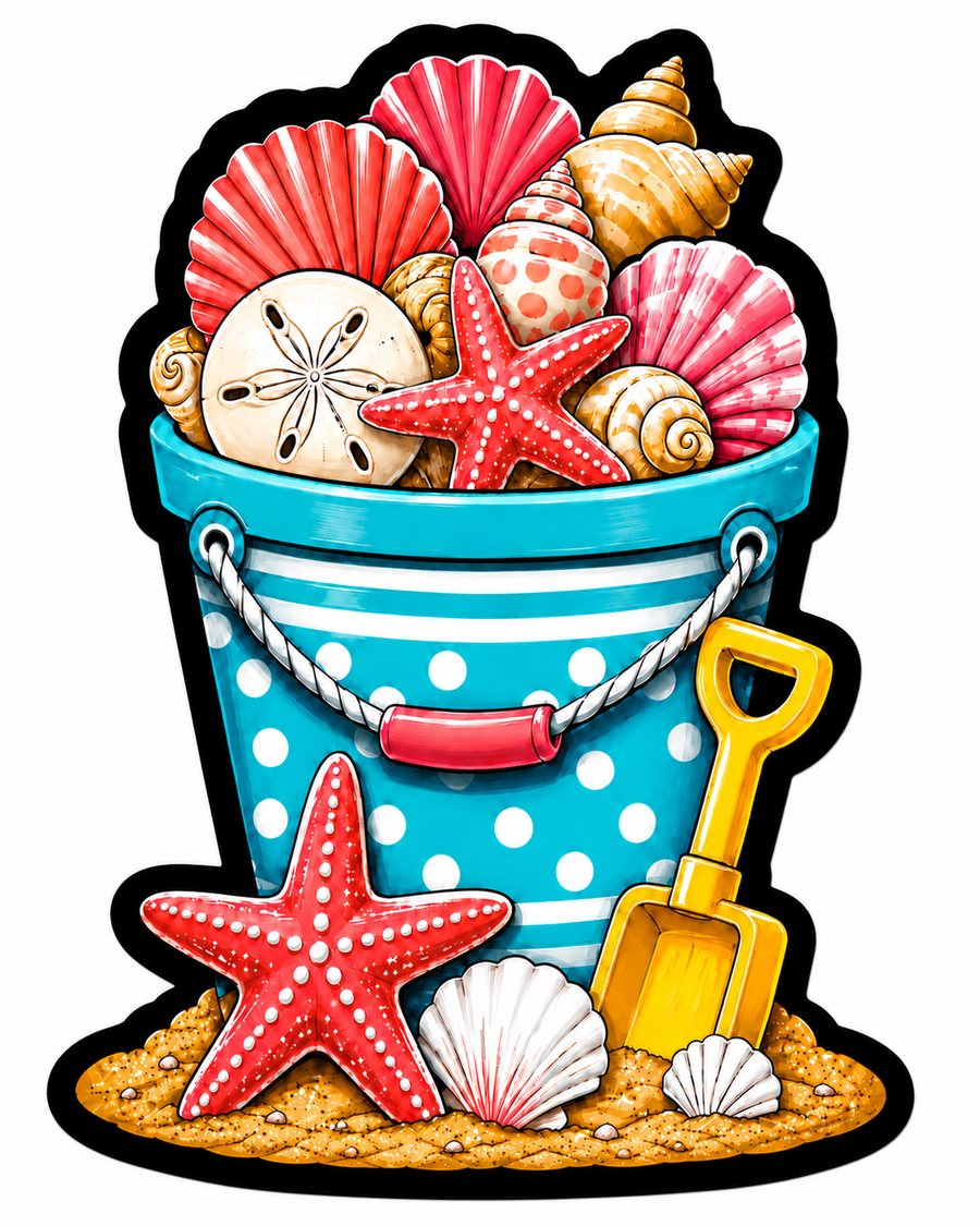 Cutout Seashells 12" Wood Wreath Sign - PS-W-0033