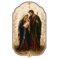 Thumbnail for Holy Family Christmas 12" Wood Wreath Sign - DBJ-W-0001