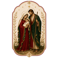 Thumbnail for Holy Family Christmas 12" Wood Wreath Sign - DBJ-W-0004