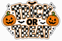 Thumbnail for Trick or Treat Pumpkins Checkered DBJ W 12" Wood Wreath Sign - DBJ-W-0014