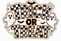 Thumbnail for Trick or Treat Ghosts Checkered DBJ W 12" Wood Wreath Sign - DBJ-W-0015