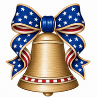 Thumbnail for Patriotic Liberty Bell No Text DBJ W 12" Wood Wreath Sign - DBJ-W-0019