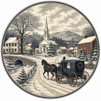 Thumbnail for Winter Village No Text DBJ W 12" Wood Wreath Sign - DBJ-W-0029