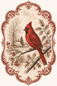 Thumbnail for Cardinal Christmas Winter 12" Wood Wreath Sign - DBJ-W-0033