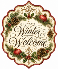 Thumbnail for Winter Welcome Christmas 12" Wood Wreath Sign - DBJ-W-0037