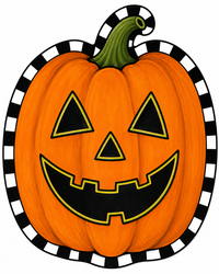 Thumbnail for Jack O Lantern Check 12" Wood Wreath Sign - DBJ-W-0053