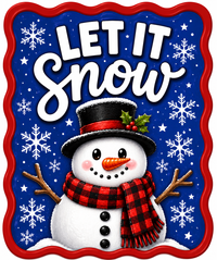 Thumbnail for Let it Snow Snowman Blue 12" Wood Wreath Sign - DBJ-W-0059