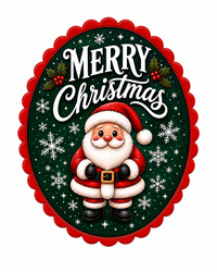 Thumbnail for Merry Christmas Santa Oval 12" Wood Wreath Sign - DBJ-W-0061