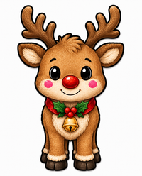 Thumbnail for Rudolph the Red Nosed Reindeer 12" Wood Wreath Sign - DBJ-W-0063