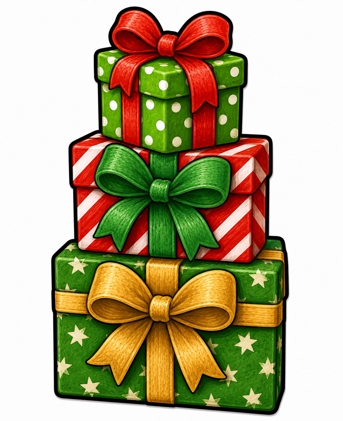 Stacked Christmas Gifts 12" Wood Wreath Sign - DBJ-W-0064