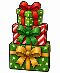 Thumbnail for Stacked Christmas Gifts 12" Wood Wreath Sign - DBJ-W-0064