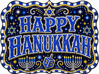 Thumbnail for Happy Hanukkah Marquee 12" Wood Wreath Sign - DBJ-W-0067