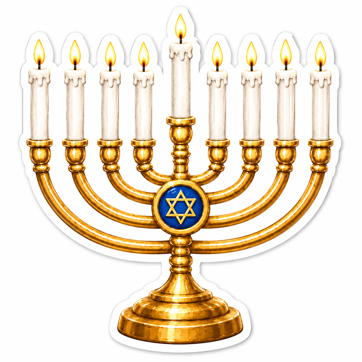 Hanukkah Menorah 12" Wood Wreath Sign - DBJ-W-0070