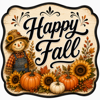 Thumbnail for Happy Fall Scarecrow 12" Wood Wreath Sign - DBJ-W-0101