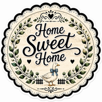 Thumbnail for Home Sweet Home Duck with Blue Bow 12" Wood Wreath Sign - DBJ-W-0112