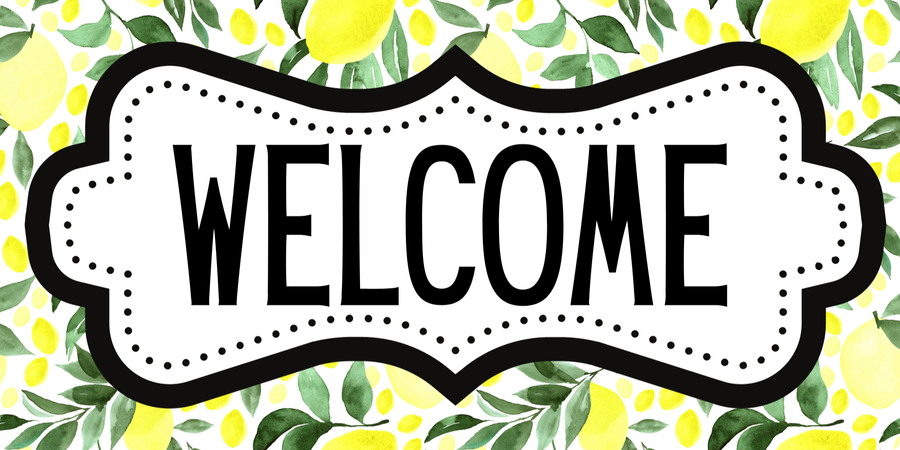 Welcome Lemon 6x12" Wood Wreath Sign - DCO-00729-1