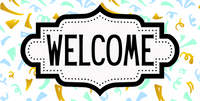 Thumbnail for Confetti Welcome Sign, DCO-01251, Sign For Wreath, 6x12