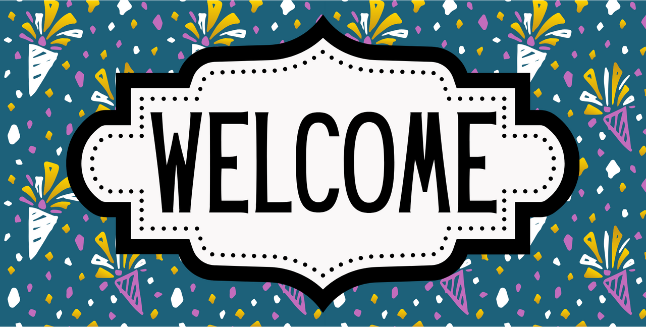 Confetti Welcome Sign, DCO-01253, Sign For Wreath, 6x12" Metal Sign - DecoExchange®