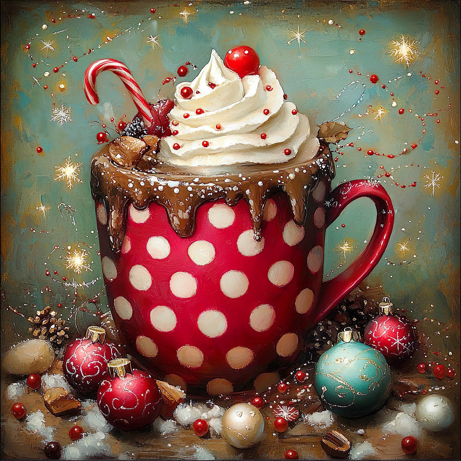 Winter Mug Sign, DCO-102017, Sign For Wreath, 10x10in Metal Sign