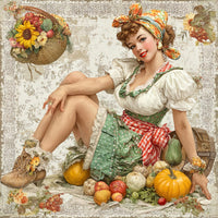 Thumbnail for Fall Pin up Girl Sign, DCO-102055, Sign For Wreath, 10x10in Metal Sign