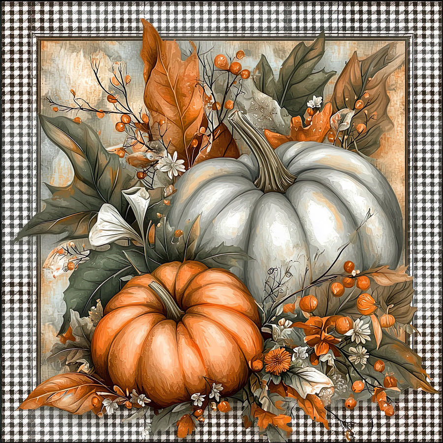 Fall Pumpkins Sign, DCO-102068, Sign For Wreath, 10x10in Metal Sign
