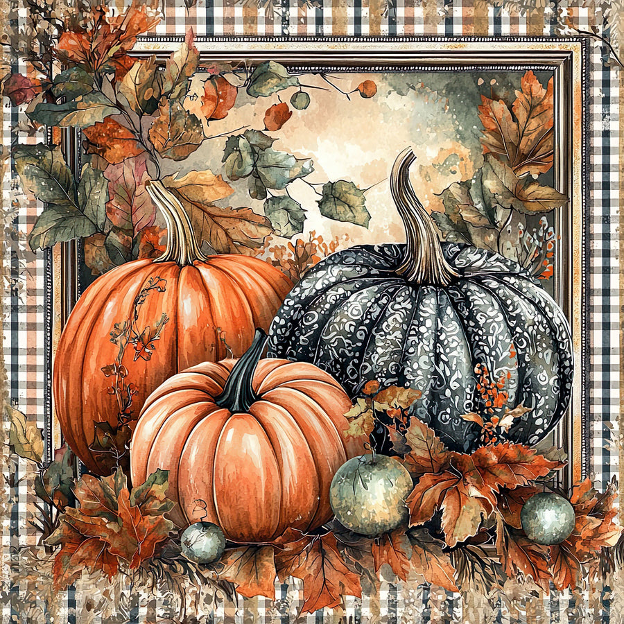 Fall Pumpkins Sign, DCO-102070, Sign For Wreath, 10x10in Metal Sign