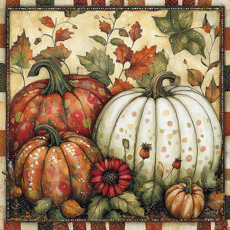 Fall Pumpkins Sign, DCO-102071, Sign For Wreath, 10x10in Metal Sign