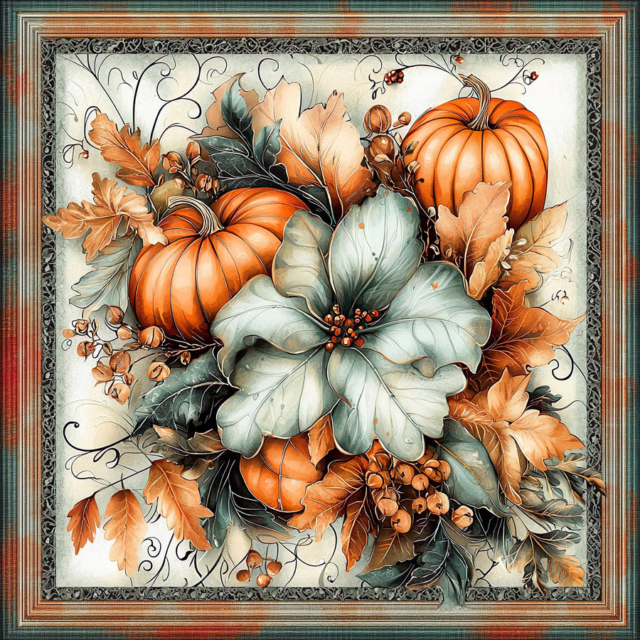 Fall Pumpkins Sign, DCO-102075, Sign For Wreath, 10x10in Metal Sign