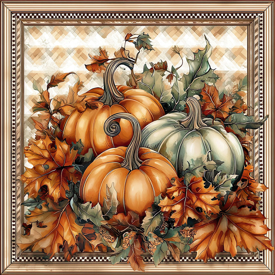 Fall Pumpkins Sign, DCO-102081, Sign For Wreath, 10x10in Metal Sign
