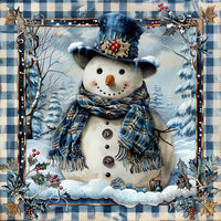 Thumbnail for Blue Snowman Sign, DCO-102096, Sign For Wreath, 10x10in Metal Sign