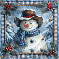 Thumbnail for Blue Snowman Sign, DCO-102099, Sign For Wreath, 10x10in Metal Sign