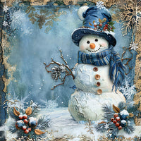 Thumbnail for Blue Snowman Sign, DCO-102100, Sign For Wreath, 10x10in Metal Sign