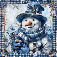 Thumbnail for Blue Snowman Sign, DCO-102103, Sign For Wreath, 10x10in Metal Sign