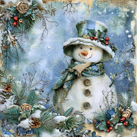 Thumbnail for Blue Snowman Sign, DCO-102107, Sign For Wreath, 10x10in Metal Sign