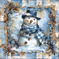 Thumbnail for Blue Snowman Sign, DCO-102110, Sign For Wreath, 10x10in Metal Sign