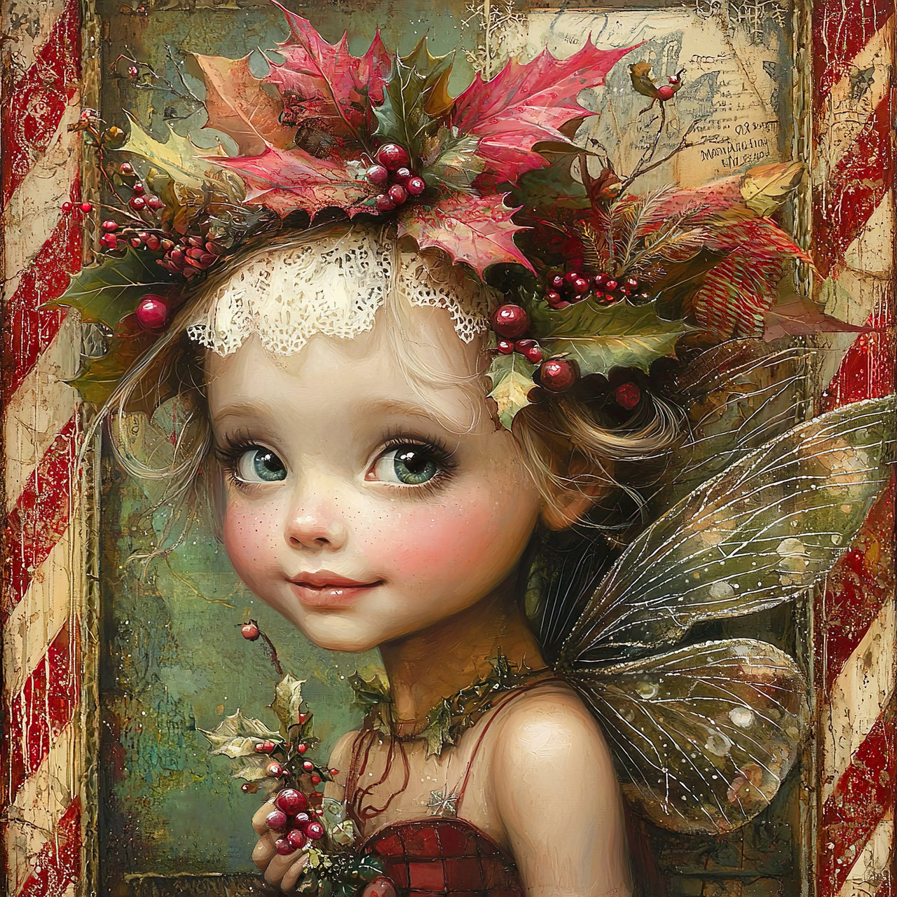 Christmas Fairy, DCO-102136, Sign For Wreath, 10x10in Metal Sign