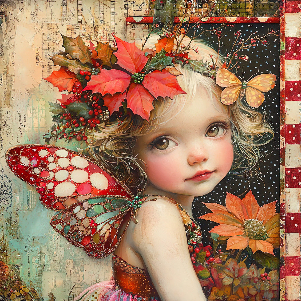 Christmas Fairy, DCO-102138, Sign For Wreath, 10x10in Metal Sign