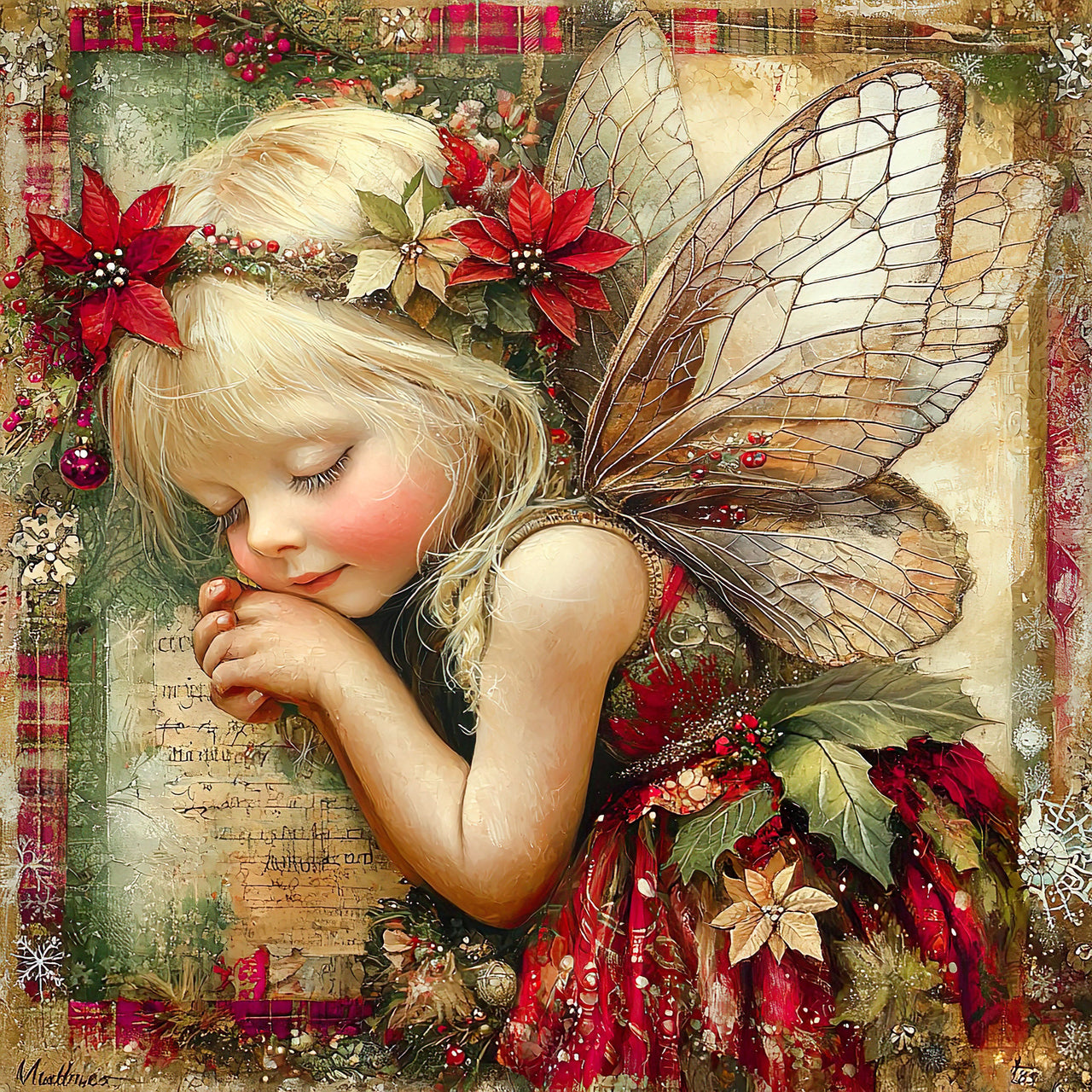 Christmas Fairy, DCO-102142, Sign For Wreath, 10x10in Metal Sign