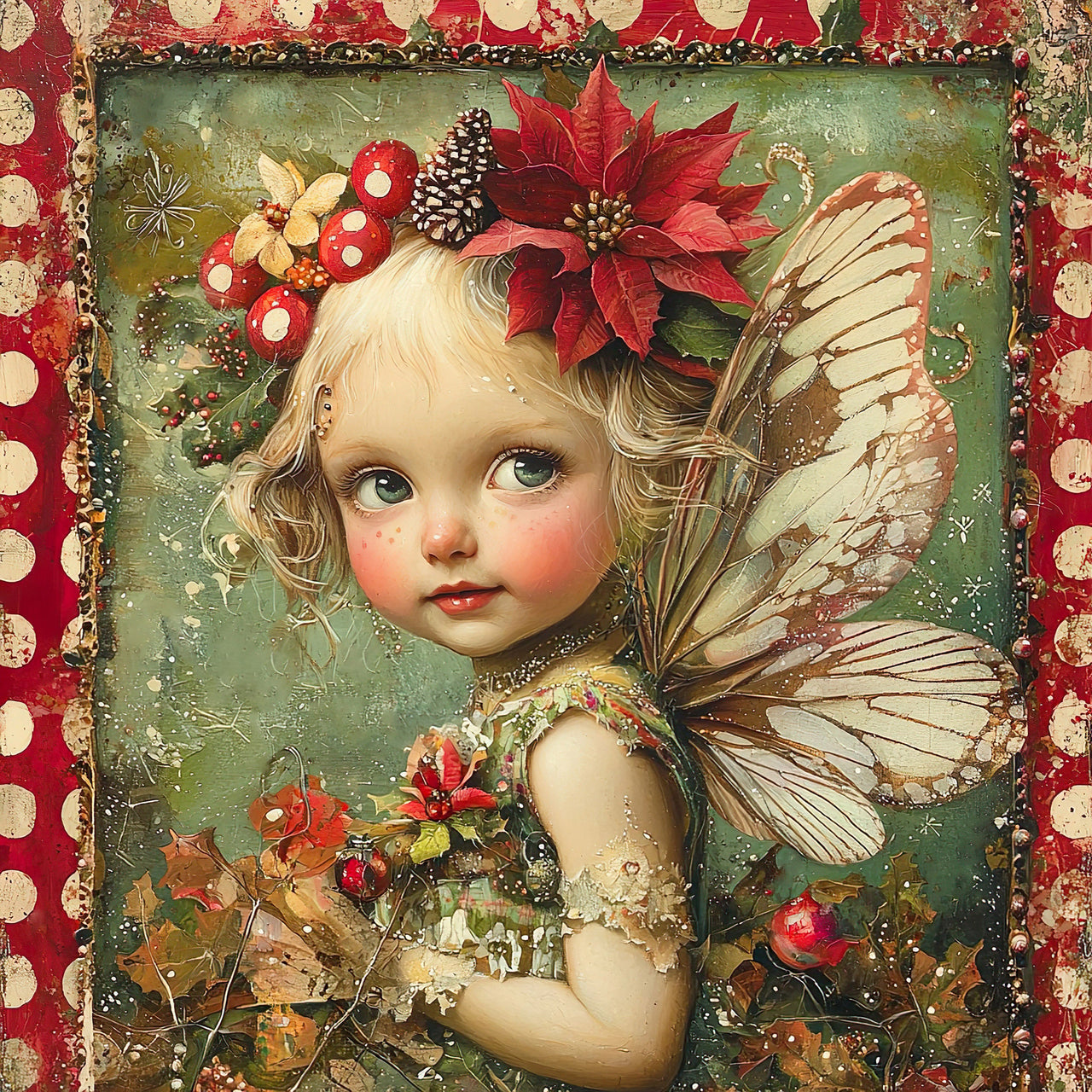 Christmas Fairy, DCO-102147, Sign For Wreath, 10x10in Metal Sign