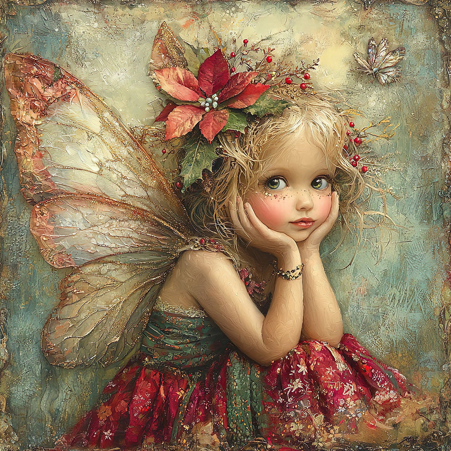 Christmas Fairy, DCO-102149, Sign For Wreath, 10x10in Metal Sign